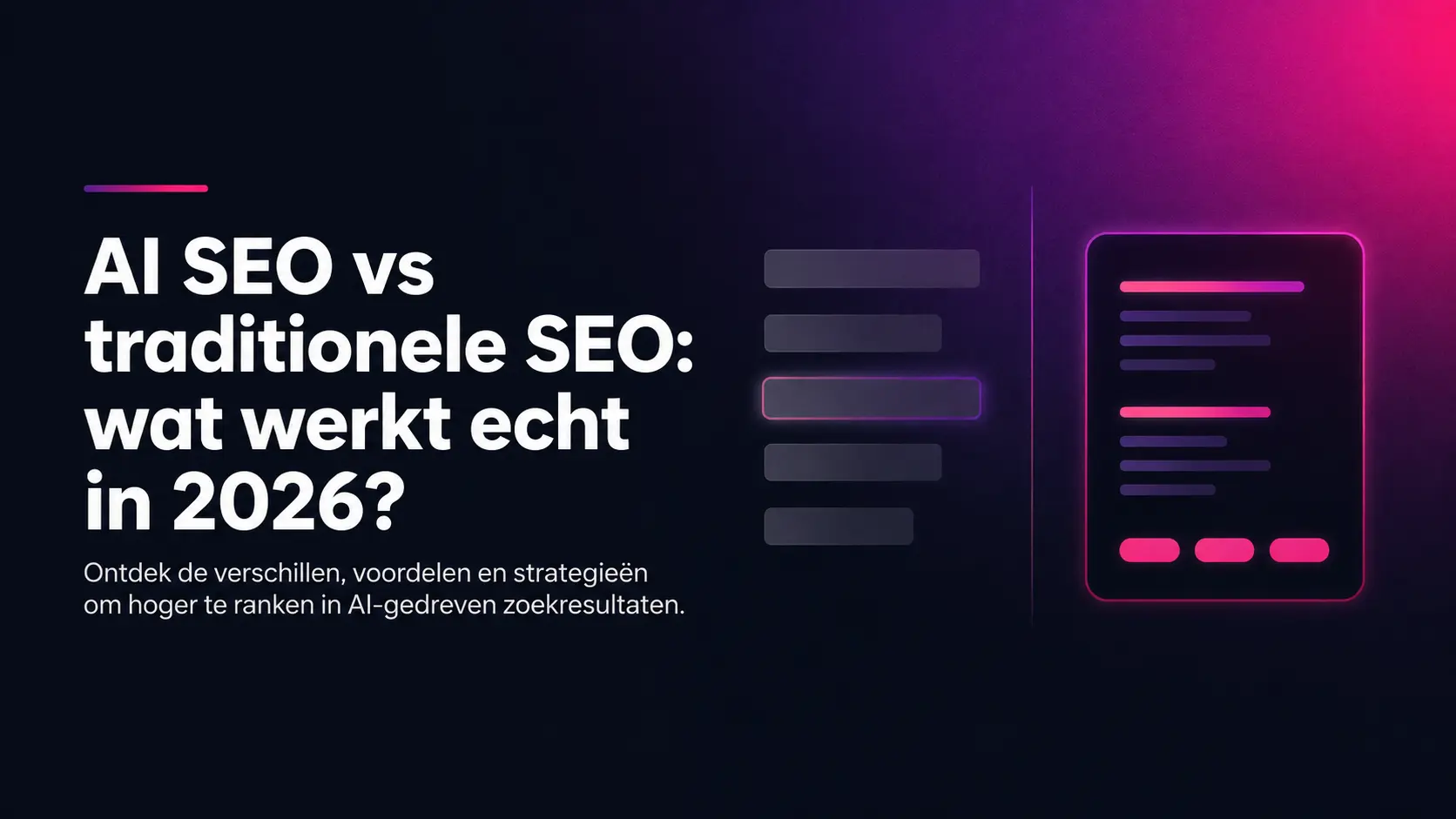 AI SEO vs traditionele SEO: wat werkt echt in 2026?